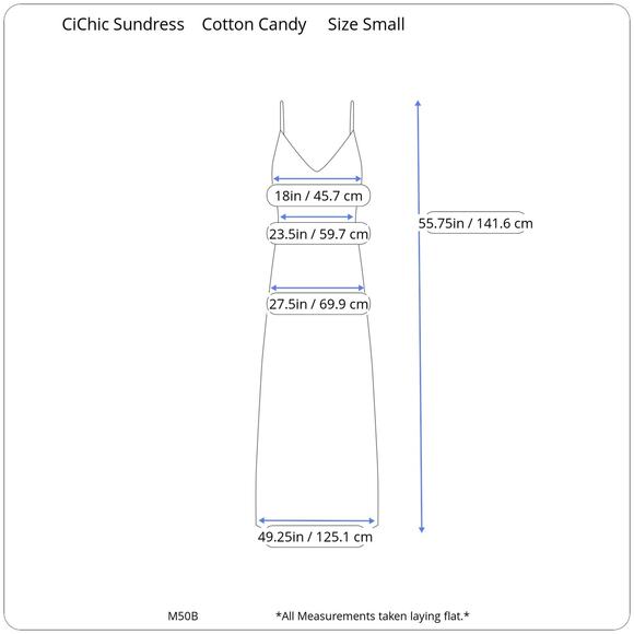 Women's CiChic Cotton Candy Spaghetti Strap Sundress, Size Small, New - Picture 6 of 6